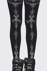 Dark Cross Print Gothic Socks
