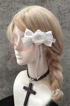 Polka Dot Bow Rose Hair Accs
