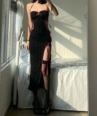 Hollow Out Corset Midi Dress