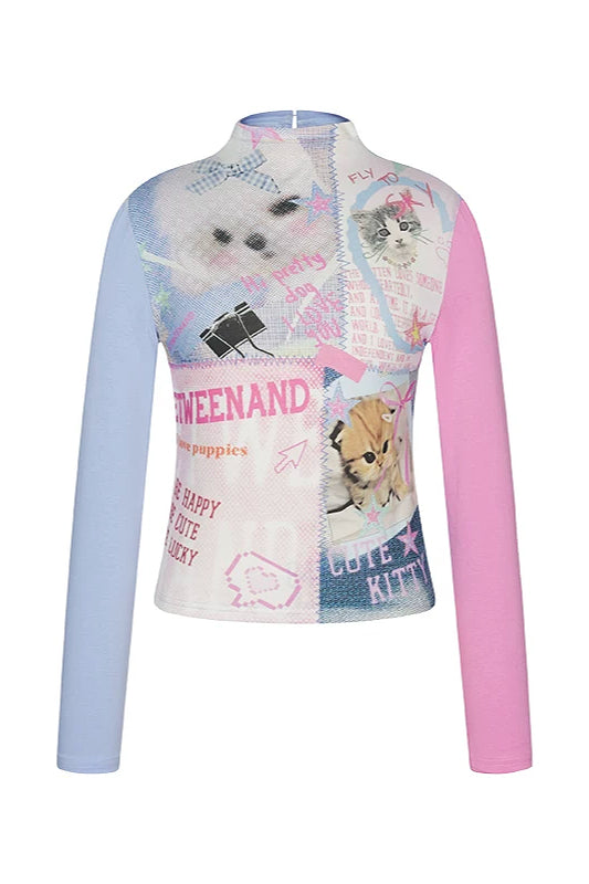 Millennium Y2K Pet Printed Long Sleeve T-Shirt Secondary image