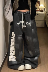 Oversized Drawstring Bootcut Pants