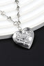 Vintage Silver Carved Heart Gothic Necklace