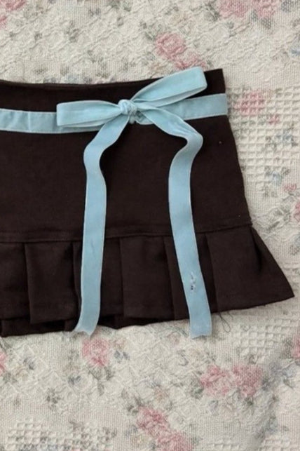 Bow Detail Mermaid Mini Skirt