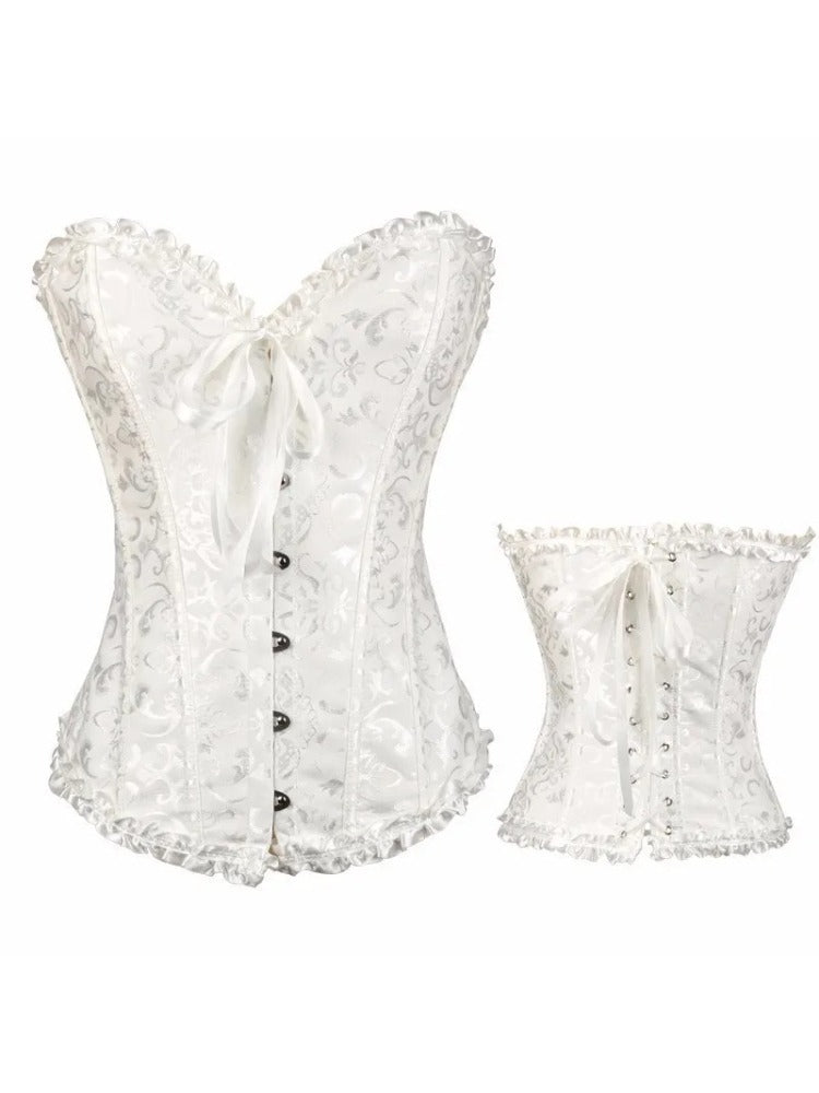 Court Jacquard Lace Back Strap Corset Secondary image