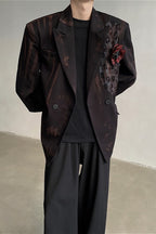 Dark Destroyed Vintage Distressed Blazer Coat