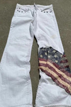 American Flag Patch Flare Jeans