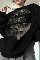 Y2K Street Style Letter Fur Hoodie