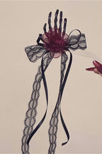 Gothic Skull Hand Rose Hair Accs