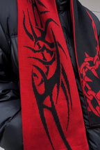 Gothic Anime Jacquard Knitted Winter Warm Versatile Irregular Scarf