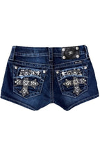 Cross Pocket Washed Denim Shorts