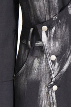 Hand-painted Silver Metal Brush Trench Coat