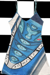 Slim Cartoon Print Lace Trim Cami Mini Dress