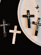 Black Tone Gothic Cross Barrette Hair Accs