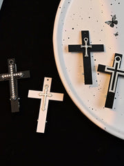 Black Tone Gothic Cross Barrette Hair Accs