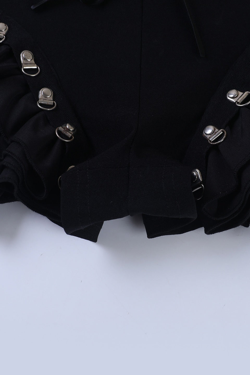 Black Lace-Up Ruffle Skort