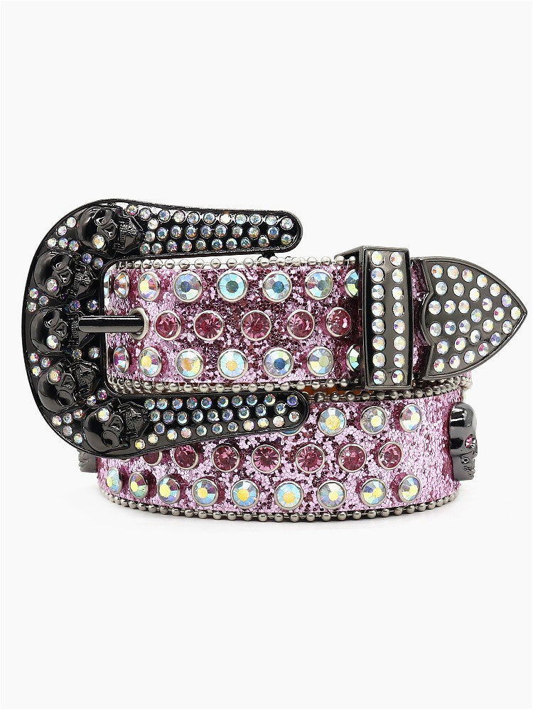 Y2K Skull Rhinestone Belt