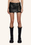 Multi Belt PU Leather Mini Skirt