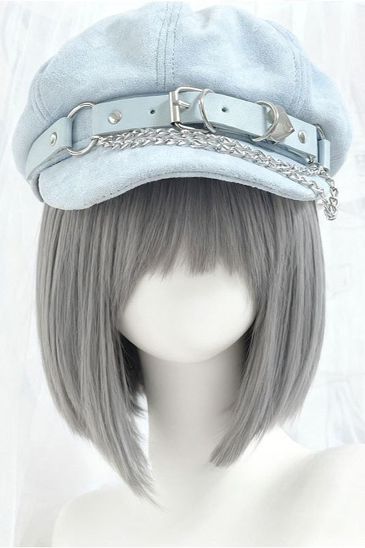 Y2K Metallic Cool Denim Beret Hat Secondary image