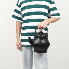 Fashion Funny Teapot Shaped Stone Pattern Leather Gothic Personalized Bag Halloween