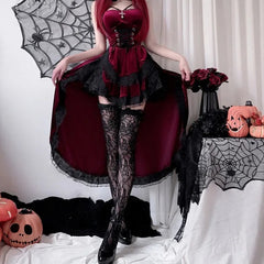 Witch Costume Lace Midi Dress