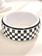Black White Checkerboard Bracelet