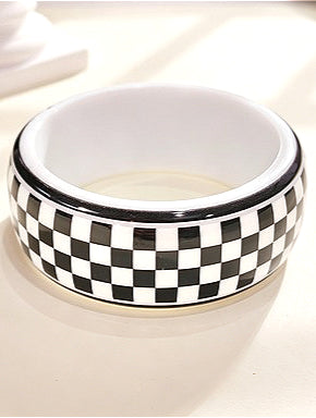 Black White Checkerboard Bracelet