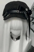 Y2K Sweet Cool Lace Stitch Denim Military Painter Hat