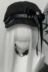 Y2K Sweet Cool Lace Stitch Denim Military Painter Hat