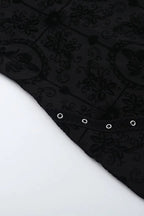 Goth Dark Flocking Print Halter Bandage Maxi Dress