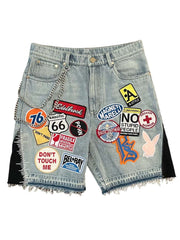 Fashion Personality Embroidery Patch Shorts