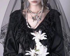 Victorian Lace V-Neck Blouse