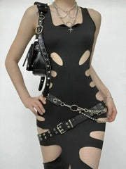 Y2K E-girl Grunge Slim Mini Dress