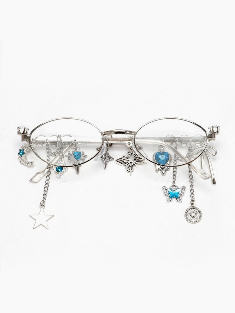 Gothic Rhinestone Pendant Glasses Secondary image