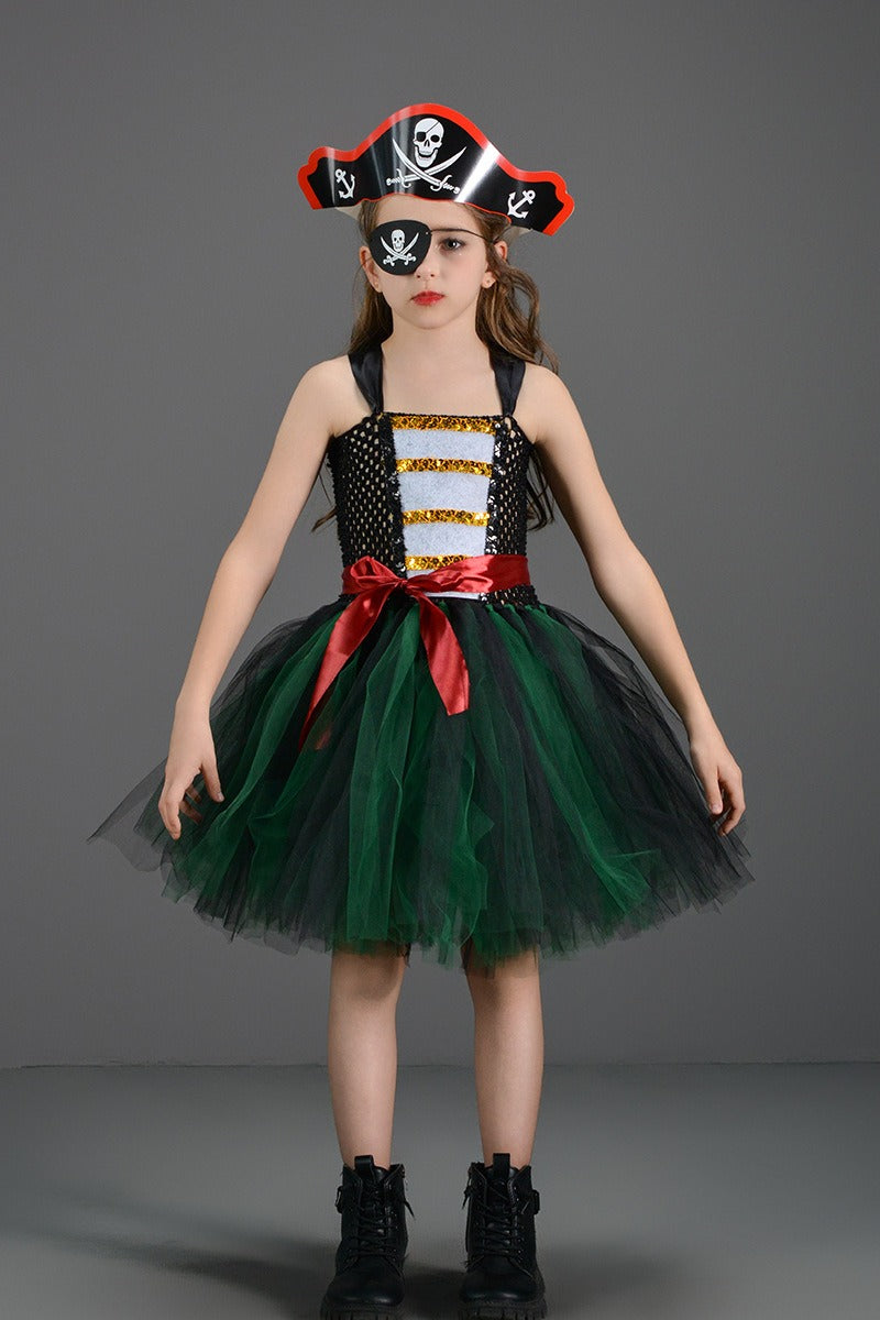 Pirate Girl Tutu Dress Kid Halloween Costume Secondary image