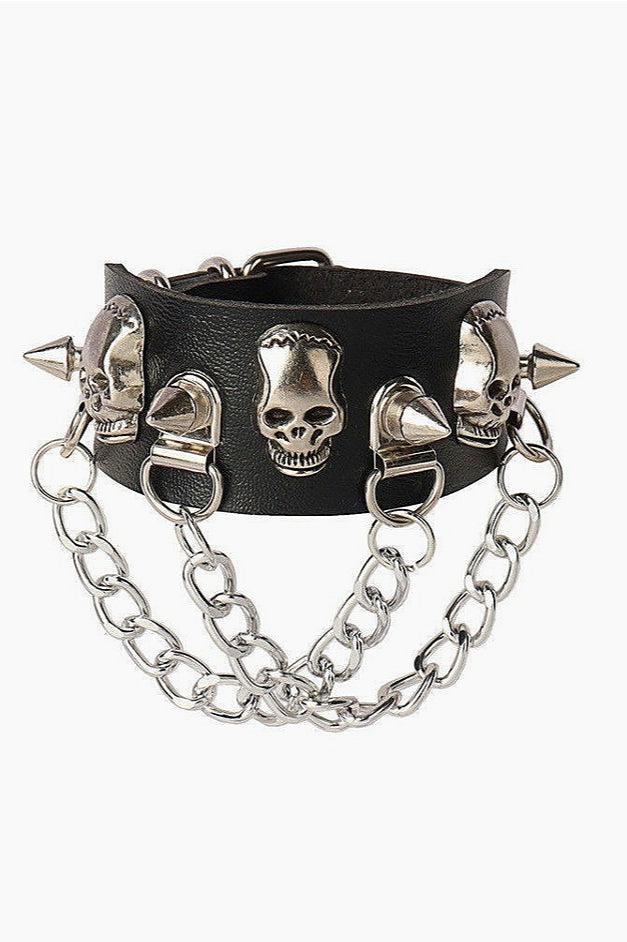 Punk Gothic Skull Studded Bracelet