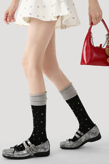 Edgy Harajuku Letter Slouchy Mid-Calf Socks