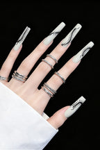 Dark Centipede Extra Long Press On Nails