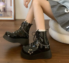 Gothic Platform Vampire Cosplay Mid-calf Punk Boot