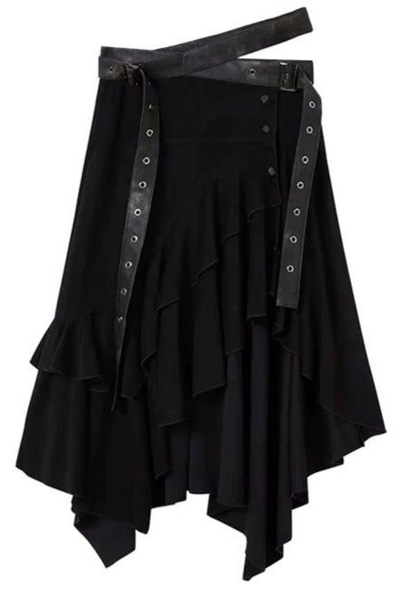 Punk Vintage Apocalyptic Suede Skirt