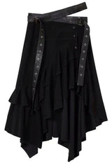 Punk Vintage Apocalyptic Suede Skirt