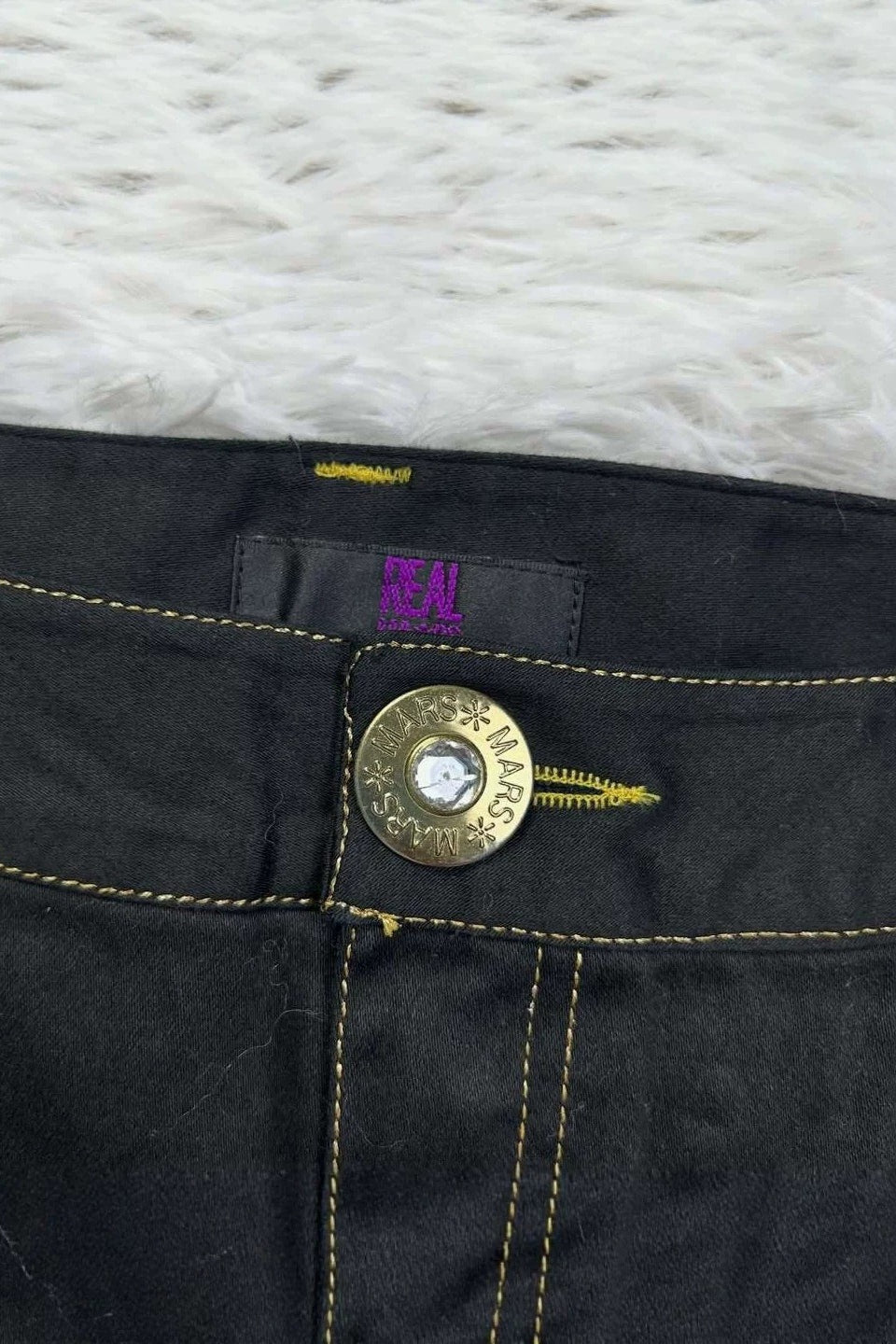 Rhinestone Cross Print Low-Rise Hot Pants