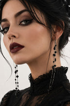 Long Beaded Chain Drop Earrings
