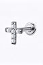 Metal Cross Zircon Lip Stud