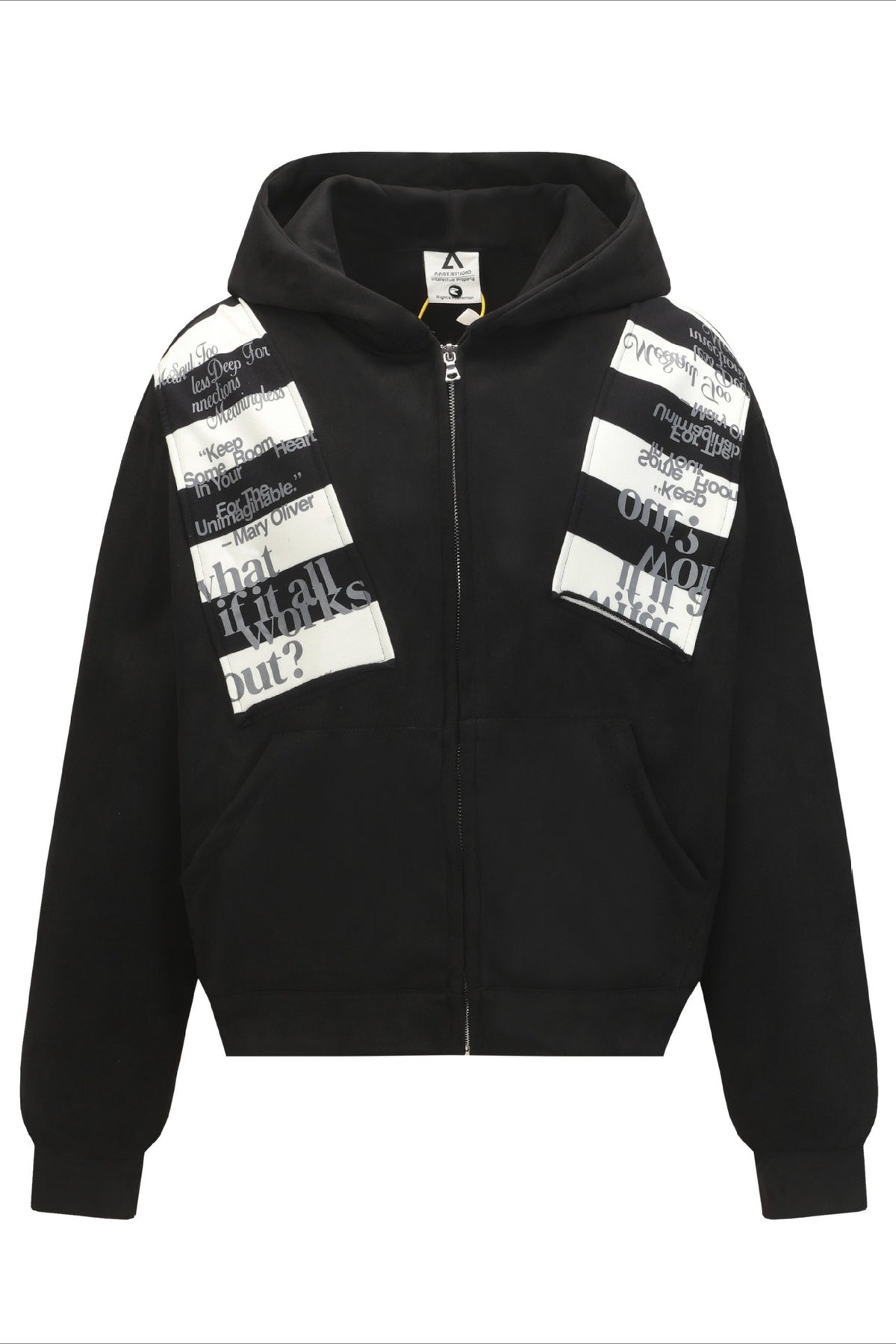Graphic Patch Zip Up Hoodies