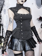 Retro Gothic Striped Tank Top