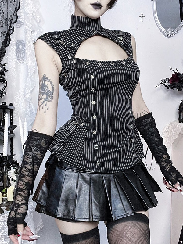 Retro Gothic Striped Tank Top