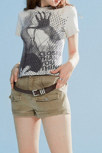 Chic Fitted Cotton T-Shirt Secondary image