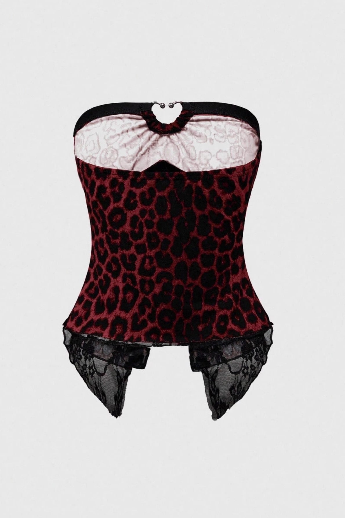 Leopard Lace Hem Tube Top Secondary image