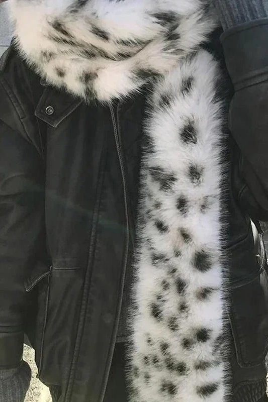 Y2K Leopard Print Faux Fur Scarf Main image