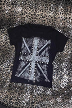 Vintage Street Cross Rhinestone T-shirt